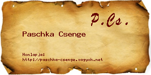 Paschka Csenge névjegykártya